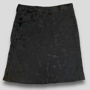 OLD NAVY VINTAGE Y2K LOW WAIST FLORAL BLACK ON BLACK SKIRT SIZE 6